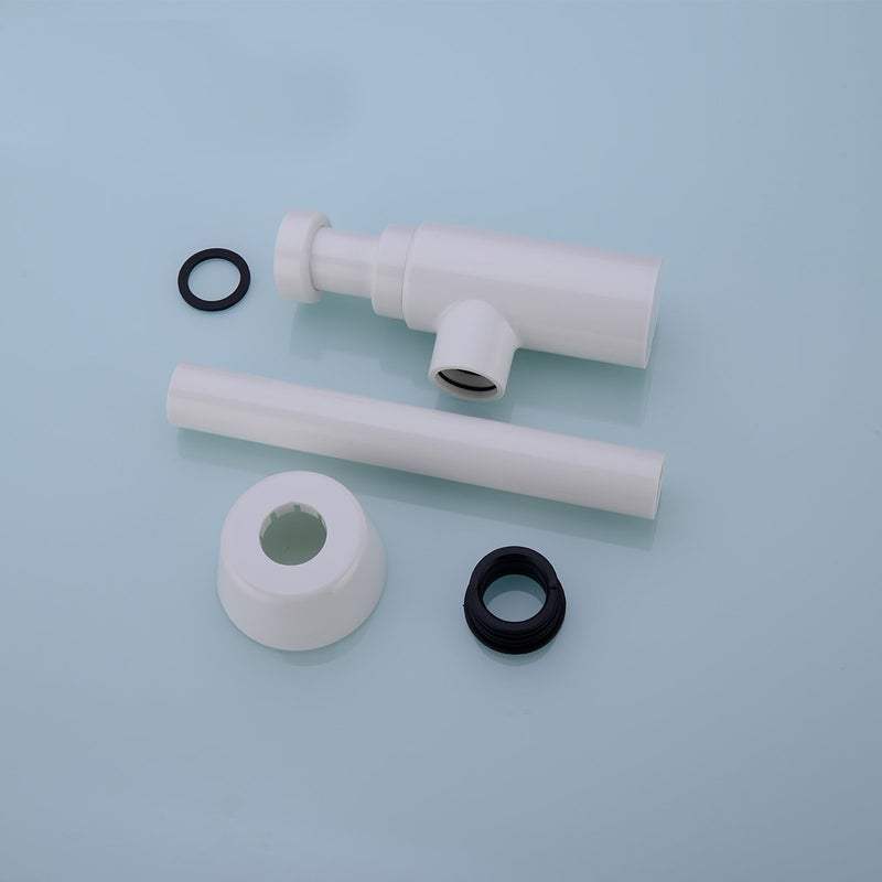 RANDOM Snappy Round Bottle Trap G1-1/4,ABS Plastic Basin Sink Waste Drain P-TRAP Kit, White.RD83880 - Image 3